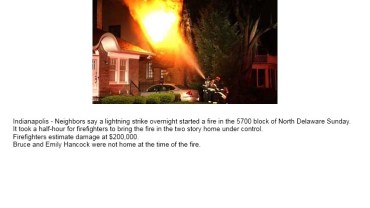 Un rayo provocó un incendio